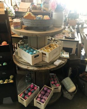 An in-store display of Magpie Bath Products